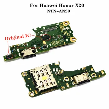 Originalus USB Įkrovimo lizdas Dokas Mikrofonas Flex Kabelis Huawei Honor X20 NTN-AN20 MIC Įkroviklio Kištuką Valdybos SD/SIM Card Reader