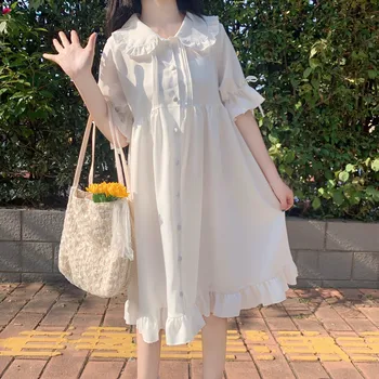 Vasarą Naujasis Japonijos Saldus Mielas Lėlės Apykaklės Lolita Dress Gotikos Viktorijos Baltas Angelas Kawaii Lolita Kasdien Suknelės, Šaliai Kostiumai